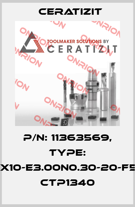 P/N: 11363569, Type: AX10-E3.00N0.30-20-F50 CTP1340 Ceratizit