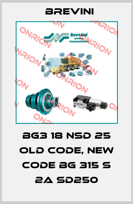 BG3 18 NSD 25 old code, new code BG 315 S 2A SD250 Brevini