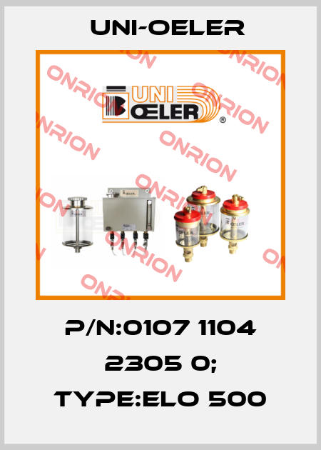 P/N:0107 1104 2305 0; Type:ELO 500 Uni-Oeler