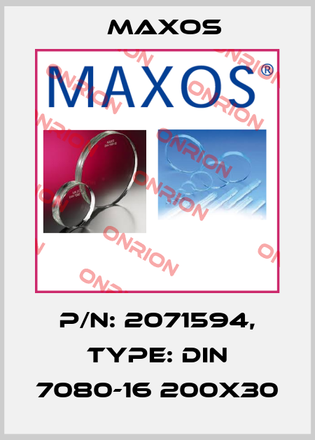 P/N: 2071594, Type: DIN 7080-16 200x30 Maxos