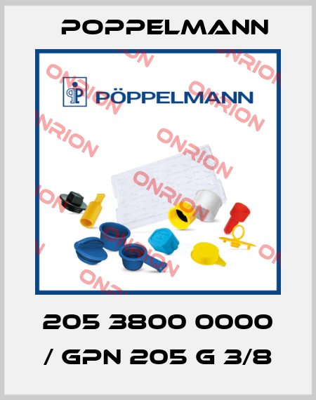 205 3800 0000 / GPN 205 G 3/8 Poppelmann