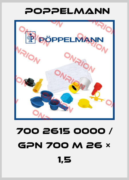 700 2615 0000 / GPN 700 M 26 × 1,5 Poppelmann