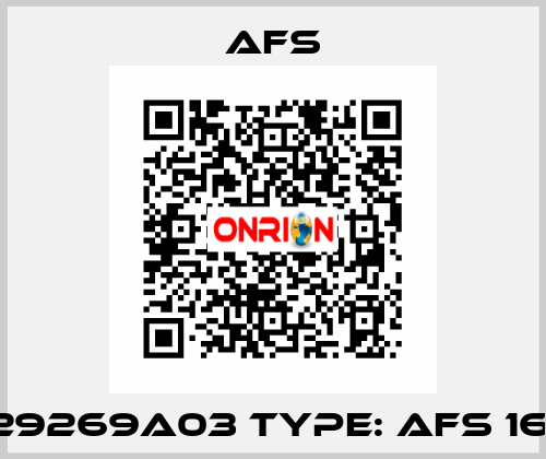 PN: U29269A03 Type: AFS 1600 EC Afs