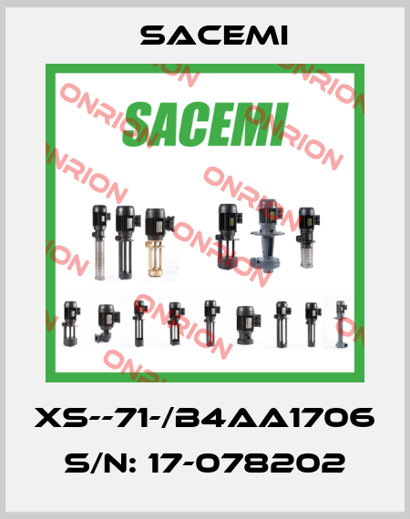 XS--71-/B4AA1706  S/N: 17-078202 Sacemi