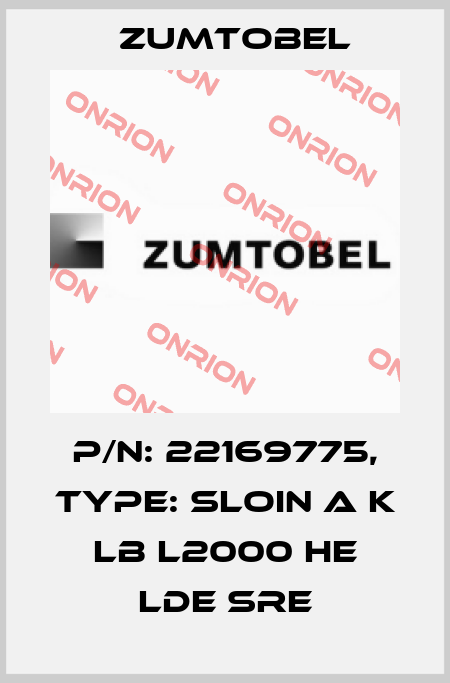 p/n: 22169775, Type: SLOIN A K LB L2000 HE LDE SRE Zumtobel