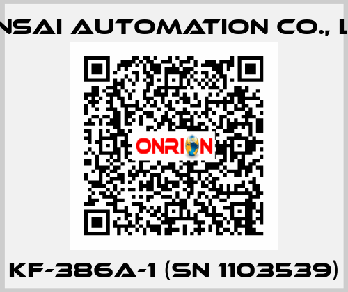 KF-386A-1 (SN 1103539) KANSAI Automation Co., Ltd.
