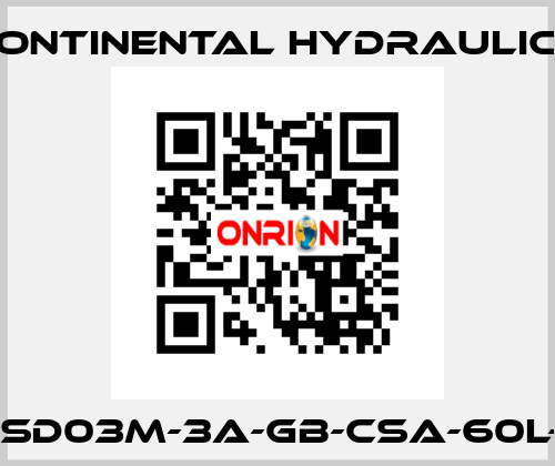 VSD03M-3A-GB-CSA-60L-C Continental Hydraulics