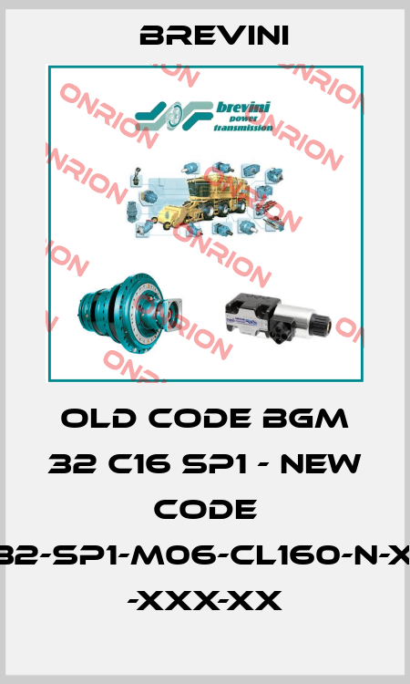 old code BGM 32 C16 sp1 - new code BGM-S-032-SP1-M06-CL160-N-XXXX-000 -XXX-XX Brevini