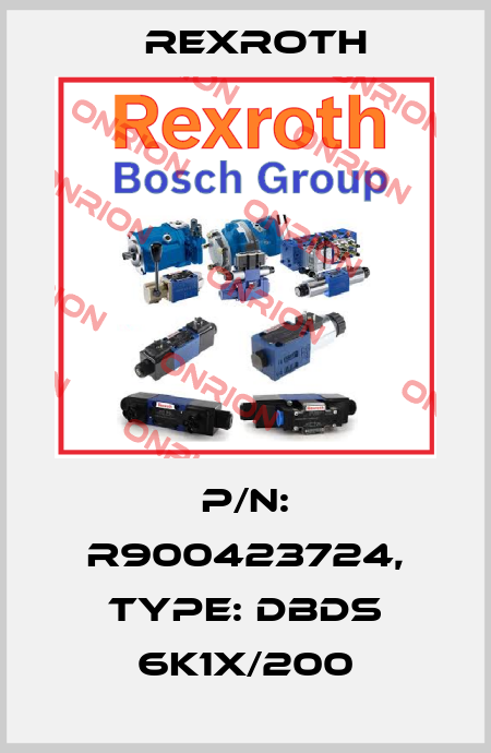 P/N: R900423724, Type: DBDS 6K1X/200 Rexroth