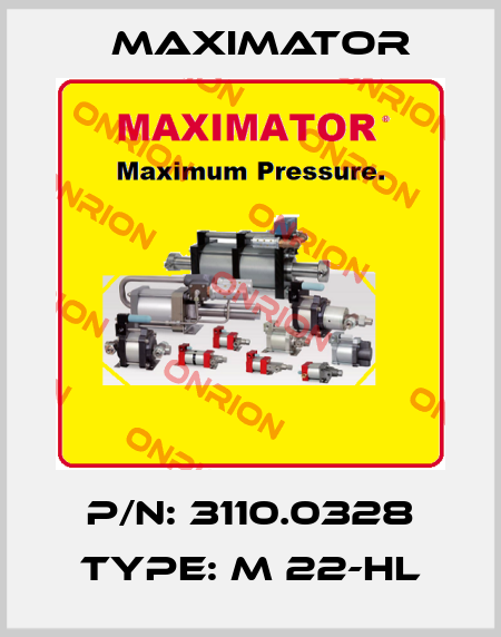 P/N: 3110.0328 Type: M 22-HL Maximator