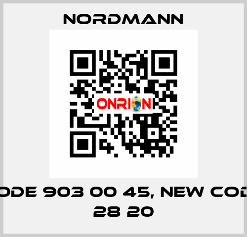 old code 903 00 45, new code 240 28 20 Nordmann