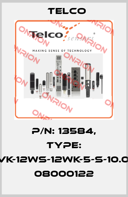 p/n: 13584, Type: VK-12WS-12WK-5-S-10.0, 08000122 Telco