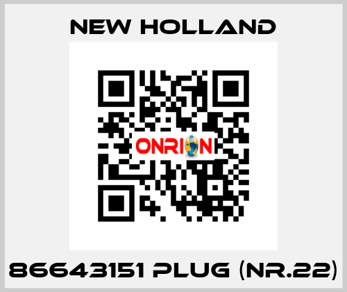 86643151 plug (Nr.22) New Holland