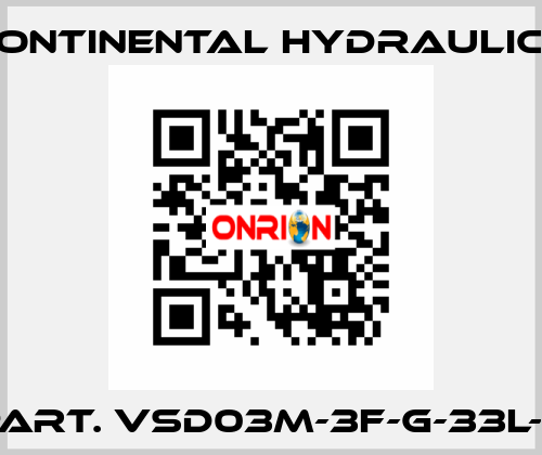 Part. VSD03M-3F-G-33L-C Continental Hydraulics