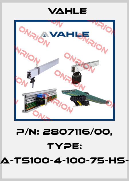P/n: 2807116/00, Type: SA-TS100-4-100-75-HS-2 Vahle