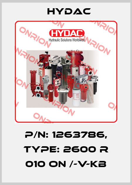 P/N: 1263786, Type: 2600 R 010 ON /-V-KB Hydac