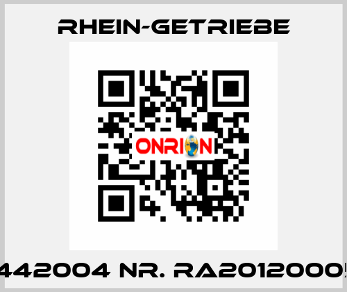 Typ. 442004 Nr. RA201200056-70 Rhein-Getriebe