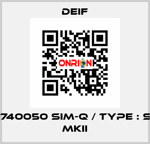 2961740050 SIM-Q / Type : SIM-Q MKII Deif