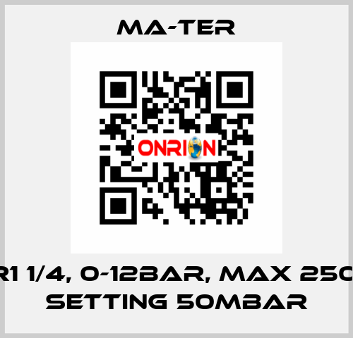 DR1 1/4, 0-12bar, max 250V, setting 50mbar MA-TER