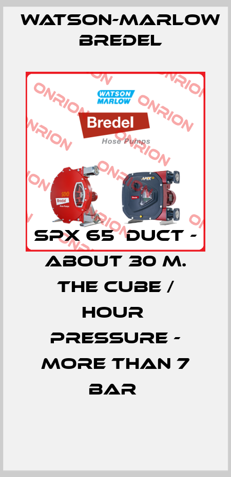 SPX 65  Duct - about 30 m. The cube / hour  Pressure - more than 7 bar  Watson-Marlow Bredel