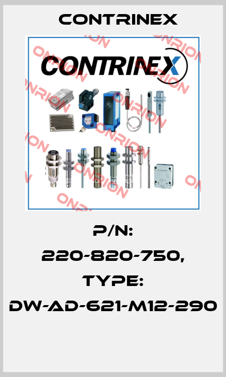 P/N: 220-820-750, Type: DW-AD-621-M12-290  Contrinex