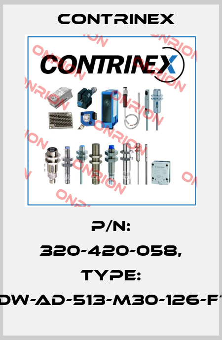 p/n: 320-420-058, Type: DW-AD-513-M30-126-F1 Contrinex