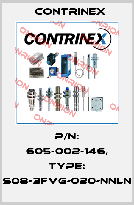 p/n: 605-002-146, Type: S08-3FVG-020-NNLN Contrinex