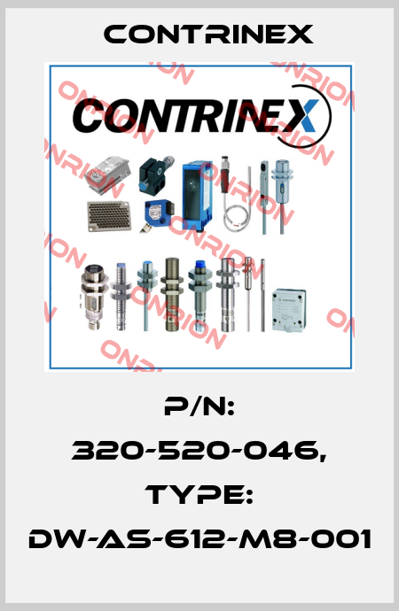 p/n: 320-520-046, Type: DW-AS-612-M8-001 Contrinex