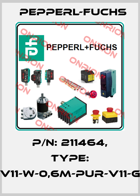 p/n: 211464, Type: V11-W-0,6M-PUR-V11-G Pepperl-Fuchs