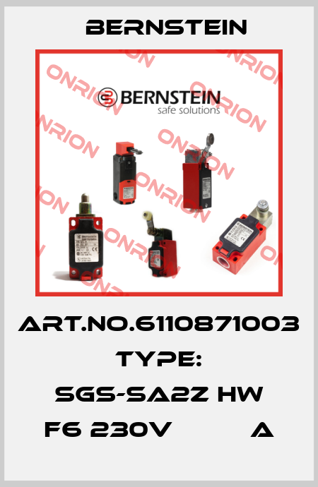 Art.No.6110871003 Type: SGS-SA2Z HW F6 230V          A Bernstein
