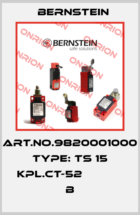 Art.No.9820001000 Type: TS 15 KPL.CT-52              B Bernstein