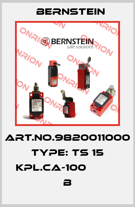 Art.No.9820011000 Type: TS 15 KPL.CA-100             B Bernstein