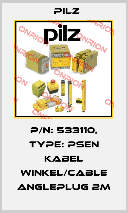 p/n: 533110, Type: PSEN Kabel Winkel/cable angleplug 2m Pilz