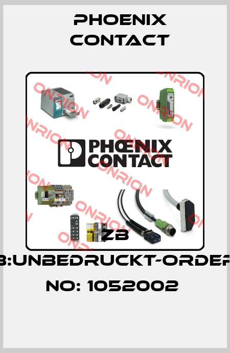 ZB 8:UNBEDRUCKT-ORDER NO: 1052002  Phoenix Contact