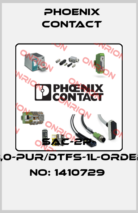SAC-2P- 3,0-PUR/DTFS-1L-ORDER NO: 1410729  Phoenix Contact