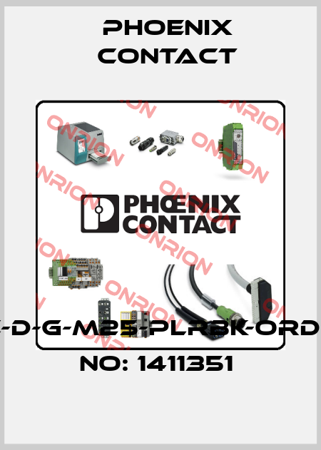HC-D-G-M25-PLRBK-ORDER NO: 1411351  Phoenix Contact