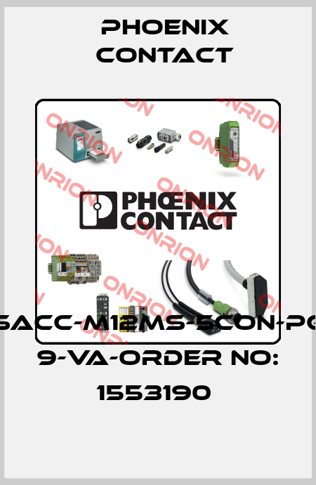 SACC-M12MS-5CON-PG 9-VA-ORDER NO: 1553190  Phoenix Contact