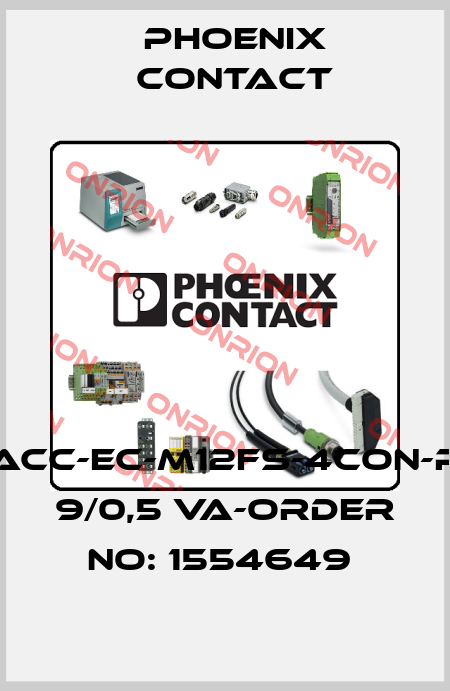SACC-EC-M12FS-4CON-PG 9/0,5 VA-ORDER NO: 1554649  Phoenix Contact