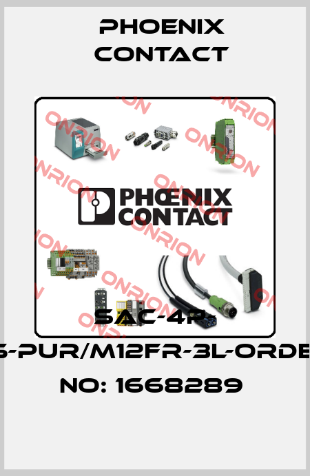 SAC-4P- 1,5-PUR/M12FR-3L-ORDER NO: 1668289  Phoenix Contact