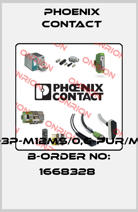 SAC-3P-M12MS/0,6-PUR/M12FS B-ORDER NO: 1668328  Phoenix Contact