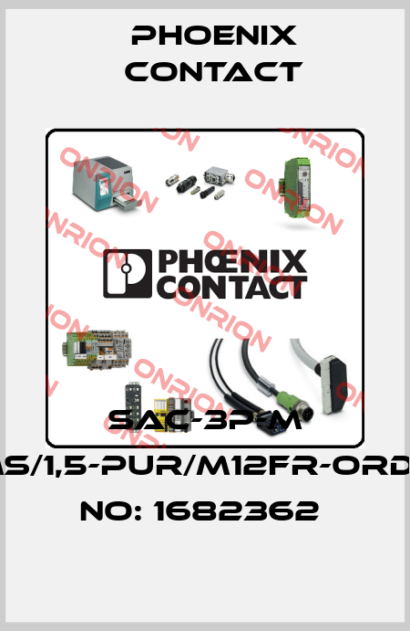 SAC-3P-M 8MS/1,5-PUR/M12FR-ORDER NO: 1682362  Phoenix Contact