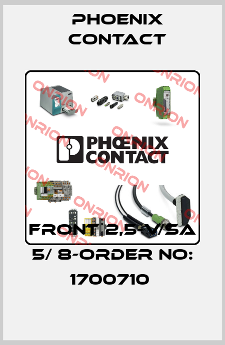 FRONT 2,5-V/SA 5/ 8-ORDER NO: 1700710  Phoenix Contact