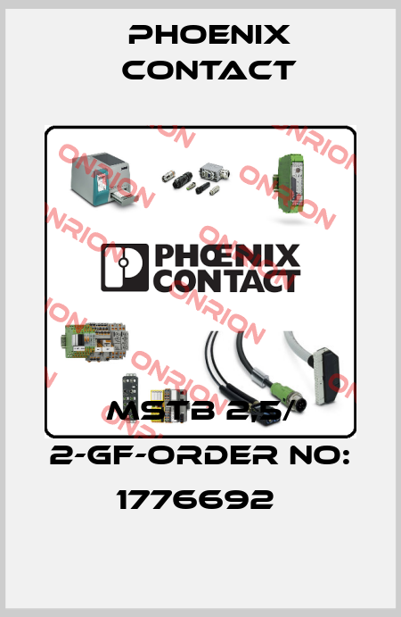 MSTB 2,5/ 2-GF-ORDER NO: 1776692  Phoenix Contact