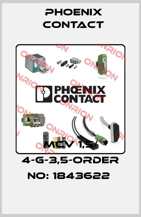 MCV 1,5/ 4-G-3,5-ORDER NO: 1843622  Phoenix Contact