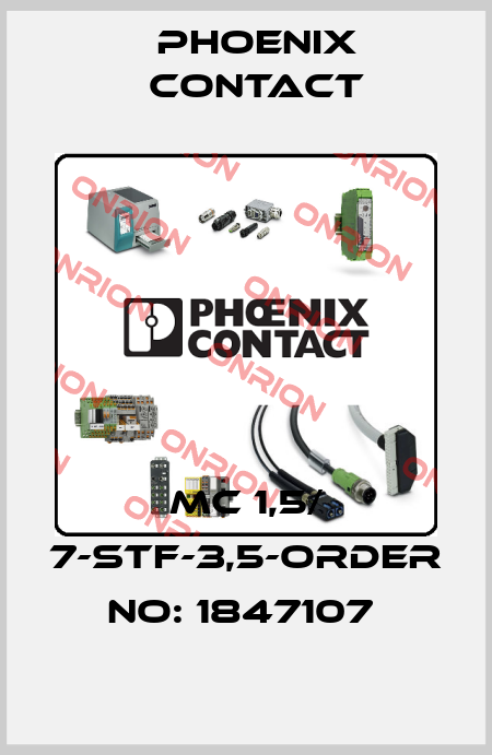 MC 1,5/ 7-STF-3,5-ORDER NO: 1847107  Phoenix Contact