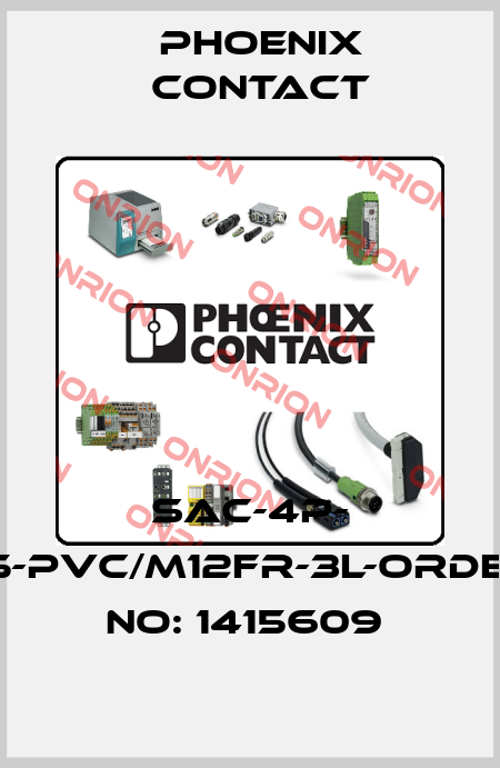 SAC-4P- 1,5-PVC/M12FR-3L-ORDER NO: 1415609  Phoenix Contact