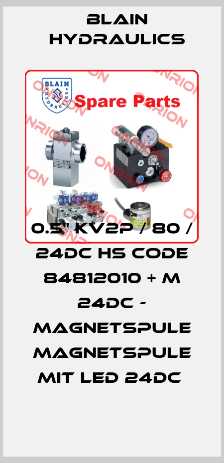 0.5" KV2P / 80 / 24DC HS CODE 84812010 + M 24DC - MAGNETSPULE MAGNETSPULE MIT LED 24DC  Blain Hydraulics