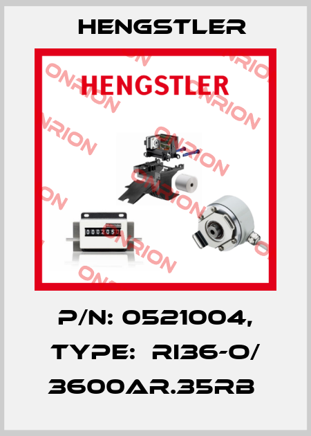 P/N: 0521004, Type:  RI36-O/ 3600AR.35RB  Hengstler