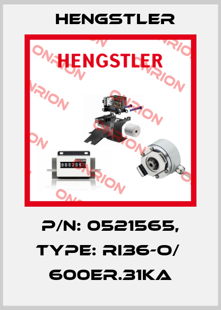 p/n: 0521565, Type: RI36-O/  600ER.31KA Hengstler