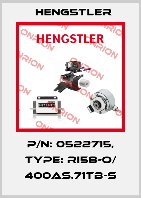 p/n: 0522715, Type: RI58-O/ 400AS.71TB-S Hengstler